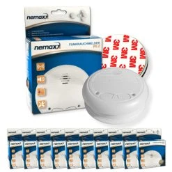 Schlussverkauf ⌛ 10x Nemaxx WL2 Funkrauchmelder Rauchmelder Brandmelder Set Funk Koppelbar Vernetzt - Nach EN 14604 + 10x Nemaxx NX1 Quickfix Magnetbefestigung 😉