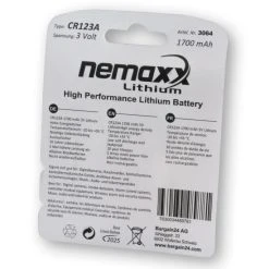 Schlussverkauf 👏 Nemaxx 3V Photo Lithium Batterie CR123A Photobatterie Fotobatterie Mit 1700mAh Im 10er Pack (5x Blister) 🔥
