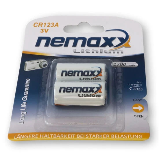 Schlussverkauf 👏 Nemaxx 3V Photo Lithium Batterie CR123A Photobatterie Fotobatterie Mit 1700mAh Im 10er Pack (5x Blister) 🔥 8 Schlussverkauf 👏 Nemaxx 3V Photo Lithium Batterie CR123A Photobatterie Fotobatterie Mit 1700mAh Im 10er Pack (5x Blister) 🔥 – Bild 8
