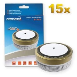 Billig 🥰 15x Nemaxx M1-Mini Rauchmelder - Sensibler, Photoelektrischer Rauchwarnmelder Mit Lithiumbatterie Typ DC3V Nach DIN EN14604 & VdS - Gold ❤️