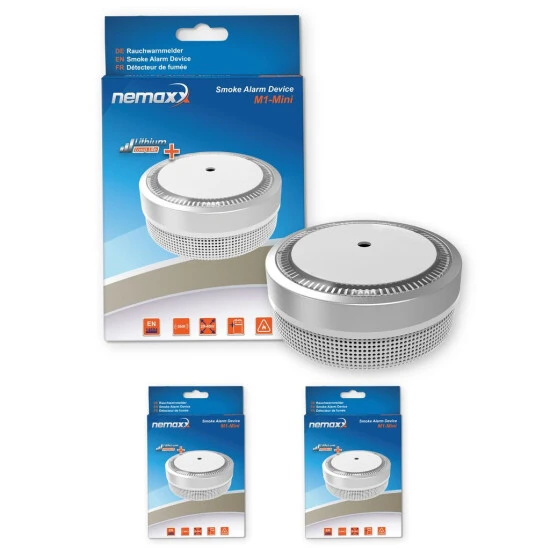 Budget 🎁 2x Nemaxx M1-Mini Rauchmelder - Sensibler, Photoelektrischer Rauchwarnmelder Mit Lithiumbatterie Typ DC3V Nach DIN EN14604 & VdS - Silber ⌛ 1 Budget 🎁 2x Nemaxx M1-Mini Rauchmelder - Sensibler, Photoelektrischer Rauchwarnmelder Mit Lithiumbatterie Typ DC3V Nach DIN EN14604 & VdS - Silber ⌛