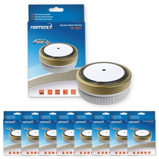 Top 10 ⌛ 8x Nemaxx M1-Mini Rauchmelder - Sensibler, Photoelektrischer Rauchwarnmelder Mit Lithiumbatterie Typ DC3V Nach DIN EN14604 & VdS - Gold 🤩 1 Top 10 ⌛ 8x Nemaxx M1-Mini Rauchmelder - Sensibler, Photoelektrischer Rauchwarnmelder Mit Lithiumbatterie Typ DC3V Nach DIN EN14604 & VdS - Gold 🤩