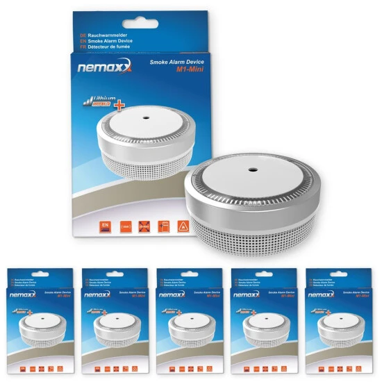 Top 10 ❤️ 5x Nemaxx M1-Mini Rauchmelder - Sensibler, Photoelektrischer Rauchwarnmelder Mit Lithiumbatterie Typ DC3V Nach DIN EN14604 & VdS - Silber 🔥 5 Top 10 ❤️ 5x Nemaxx M1-Mini Rauchmelder - Sensibler, Photoelektrischer Rauchwarnmelder Mit Lithiumbatterie Typ DC3V Nach DIN EN14604 & VdS - Silber 🔥 – Bild 5