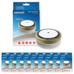 Großhandel ⭐ 9x Nemaxx M1-Mini Rauchmelder - Sensibler, Photoelektrischer Rauchwarnmelder Mit Lithiumbatterie Typ DC3V Nach DIN EN14604 & VdS - Gold ❤️