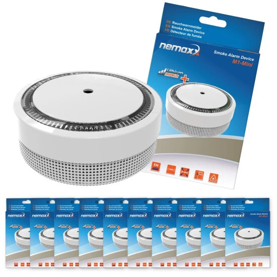 Aktion 😍 10x Nemaxx M1-Mini Rauchmelder - Sensibler, Photoelektrischer Rauchwarnmelder Mit Lithiumbatterie Typ DC3V Nach DIN EN14604 & VdS - Weiß 🛒 1 Aktion 😍 10x Nemaxx M1-Mini Rauchmelder - Sensibler, Photoelektrischer Rauchwarnmelder Mit Lithiumbatterie Typ DC3V Nach DIN EN14604 & VdS - Weiß 🛒