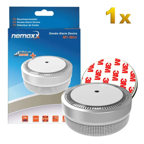 Rabatt 🔥 1x Nemaxx M1-Mini Rauchmelder Silberfarben - Fotoelektrischer Rauchwarnmelder Nach Neuestem VdS Standard Mit Lithiumbatterie Typ DC3V Nach DIN EN14604 + 1x Nemaxx Magnethalterung ⌛ 8 Rabatt 🔥 1x Nemaxx M1-Mini Rauchmelder Silberfarben - Fotoelektrischer Rauchwarnmelder Nach Neuestem VdS Standard Mit Lithiumbatterie Typ DC3V Nach DIN EN14604 + 1x Nemaxx Magnethalterung ⌛ – Bild 8