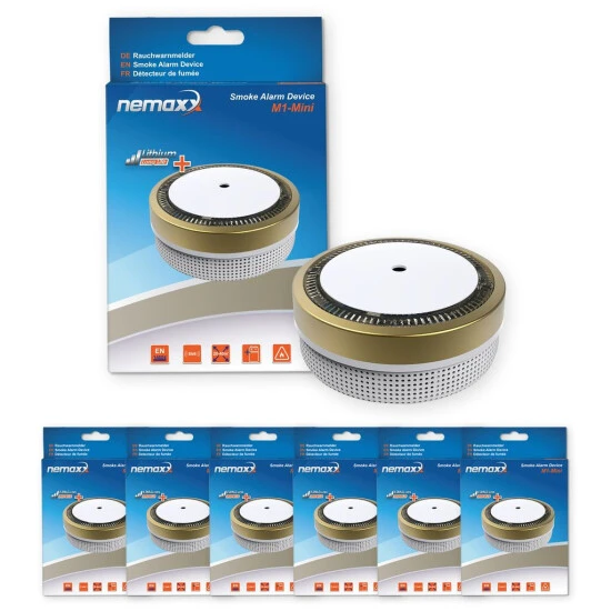 Angebote ⭐ 6x Nemaxx M1-Mini Rauchmelder - Sensibler, Photoelektrischer Rauchwarnmelder Mit Lithiumbatterie Typ DC3V Nach DIN EN14604 & VdS - Gold ✨ 1 Angebote ⭐ 6x Nemaxx M1-Mini Rauchmelder - Sensibler, Photoelektrischer Rauchwarnmelder Mit Lithiumbatterie Typ DC3V Nach DIN EN14604 & VdS - Gold ✨
