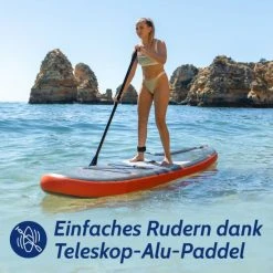 Billig 😍 NEMAXX PB366II Stand Up Paddle Board (SUP), Aufblasbar & Leicht Zu Transportieren - Inkl. Tasche, Paddel, Finne, Luftpumpe, Repair Kit 😍