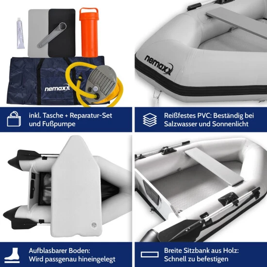 Am billigsten ⭐ NEMAXX Professional Schlauchboot 230 Cm, Paddelboot Für 2 Personen - Sportboot, Ruderboot, Aufblasbares Boot, Angelboot, Hellgrau - Inkl. 2 Paddel, Tasche, Reperatur-Set Und Fußpumpe 🌟 7 Am billigsten ⭐ NEMAXX Professional Schlauchboot 230 Cm, Paddelboot Für 2 Personen - Sportboot, Ruderboot, Aufblasbares Boot, Angelboot, Hellgrau - Inkl. 2 Paddel, Tasche, Reperatur-Set Und Fußpumpe 🌟 – Bild 7