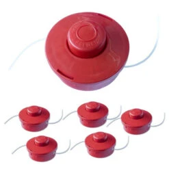 Auslauf 🧨 5x Nemaxx FS2 Fadenspule Mit Tippautomatik Doppelfadenkopf Fadenkopf Mähkopf Mähfaden Nylonschnurrolle Grasschneider Zubehör Ersatz Spule Für Benzin Motorsense - Rot 🎉