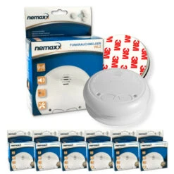 Brandneu 🛒 6x Nemaxx WL2 Funkrauchmelder Rauchmelder Brandmelder Set Funk Koppelbar Vernetzt - Nach EN 14604 + 6x Nemaxx NX1 Quickfix Magnetbefestigung ✨