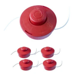 Schlussverkauf 🌟 4x Nemaxx FS2 Fadenspule Mit Tippautomatik Doppelfadenkopf Fadenkopf Mähkopf Mähfaden Nylonschnurrolle Grasschneider Zubehör Ersatz Spule Für Benzin Motorsense - Rot 🛒