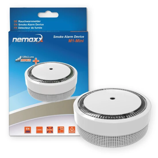 Blitzangebot 💯 Nemaxx M1-Mini Rauchmelder - Sensibler, Photoelektrischer Rauchwarnmelder Mit Lithiumbatterie Typ DC3V Nach DIN EN14604 & VdS - Weiß + NX1 Befestigungspad 🌟 2 Blitzangebot 💯 Nemaxx M1-Mini Rauchmelder - Sensibler, Photoelektrischer Rauchwarnmelder Mit Lithiumbatterie Typ DC3V Nach DIN EN14604 & VdS - Weiß + NX1 Befestigungspad 🌟 – Bild 2