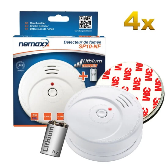 Coupon ✨ 4x Nemaxx SP Rauchmelder Rauchwarnmelder Fotoelektrisch Nach DIN EN14604 Mit 9V Lithiumbatterie Mit 10 Jahren Lebensdauer + 4x Magnethalterung 👍 1 Coupon ✨ 4x Nemaxx SP Rauchmelder Rauchwarnmelder Fotoelektrisch Nach DIN EN14604 Mit 9V Lithiumbatterie Mit 10 Jahren Lebensdauer + 4x Magnethalterung 👍