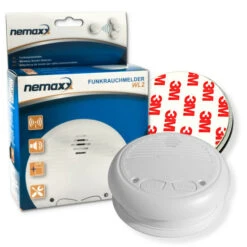 Auslauf 👏 1x Nemaxx WL2 Funkrauchmelder Rauchmelder Brandmelder Set Funk Koppelbar Vernetzt - Nach EN 14604 + 1x Nemaxx Magnetbefestigung ⌛