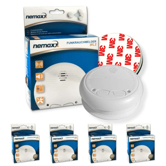 Brandneu 🔥 4x Nemaxx WL2 Funkrauchmelder Rauchmelder Brandmelder Set Funk Koppelbar Vernetzt - Nach EN 14604 + 4x Nemaxx NX1 Quickfix Magnetbefestigung 🤩 1 Brandneu 🔥 4x Nemaxx WL2 Funkrauchmelder Rauchmelder Brandmelder Set Funk Koppelbar Vernetzt - Nach EN 14604 + 4x Nemaxx NX1 Quickfix Magnetbefestigung 🤩