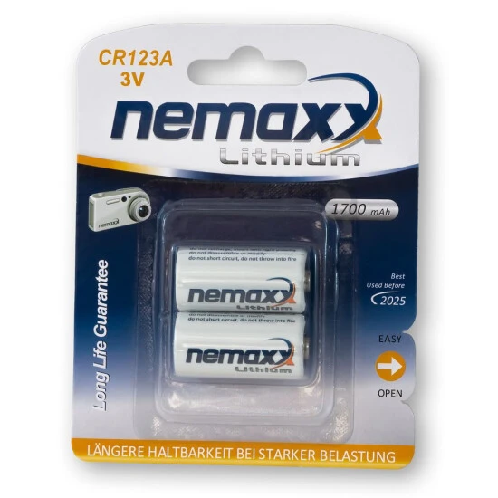 Bestpreis ⭐ Nemaxx 3V Photo Lithium Batterie CR123A Photobatterie Fotobatterie Mit 1700mAh Im 20er Pack (10x Blister) 🧨 6 Bestpreis ⭐ Nemaxx 3V Photo Lithium Batterie CR123A Photobatterie Fotobatterie Mit 1700mAh Im 20er Pack (10x Blister) 🧨 – Bild 6